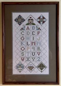lot 75 image: Handmade Cross Stitch Alphabet Patch Pattern 16 x 24