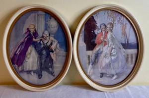 lot 79 image: Art Deco French Oval Framed Artwork