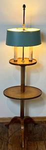 lot 36 image: Three Leg Candle Stand Floor Lamp with Tole Shade
