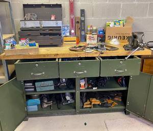 lot 127 image: Workshop Bench and Collection of Hand Tools