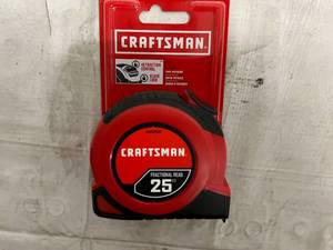 lot 71 image: Craftsman Fractional Read 25ft Tape Measure