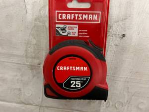 lot 76 image: Craftsman Fractional Read 25ft Tape Measure