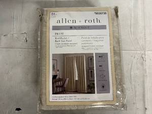 lot 125 image: 84in Allen and Roth Blackout Curtains - Cream Jacobean