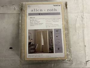 lot 126 image: 84in Allen and Roth Blackout Curtains - Cream Jacobean