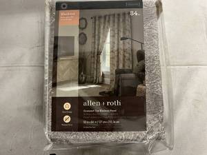 lot 127 image: 84in Allen and Roth Blackout Curtains - Marina