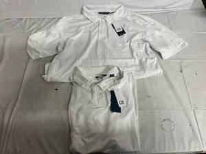 lot 134 image: 2 Cutter & Buck White Polo Shirts - Size LT
