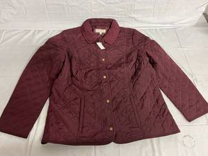 lot 153 image: Talbots Maroon Quilted Jacket - Large