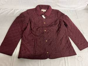 lot 154 image: Talbots Maroon Quilted Jacket - Large