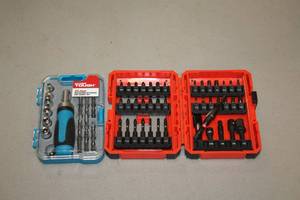 lot 28 image: Lot of (2) Hyper Tough 23-piece Ratcheting Bit Driver and Socket Set, DrillDriver Bit Set