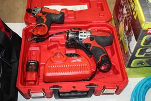 lot 7 image: Milwaukee 12V Cordless Tool Kit - 38 Drill Driver 2410-20, Compact Driver 2401-20 with (2) Batteries, (1) Charger, Case