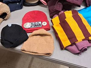 lot 195 image: Lot of  Minnesota Gophers Colored Scarf, Assorted Winter Hats and Scarves
