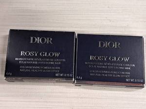 lot 161 image: Lot of (2) Dior Rosy Glow 0.15-oz Coral #004 Color Reviving Blush Powder