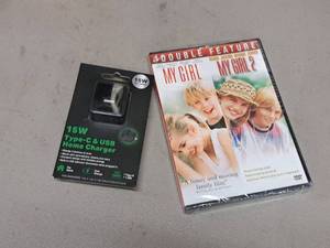lot 276 image: 15W Type-C & USB Home Charger, My GirlMy Girl2 Double Feature DVD