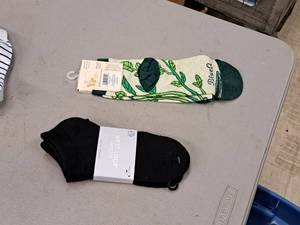 lot 348 image: (1) West Loop Low-Cut Socks 3-pack Size 4-10, (1) Blue Q Soft Combed Cotton Womens Plant Theme Ankle Socks Size 5-10