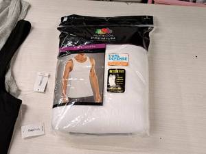 lot 385 image: Fruit of the Loom Premium Size Large Mens A-Shirts 4-pack