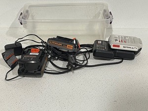 lot 13 image: Black & Decker 20V Batteries and Charger