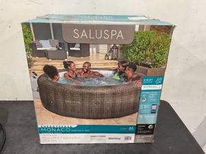 lot 4 image: Bestway SaluSpa St Moritz Large Round AirJet 7 Person Inflatable Hot Tub Portable Outdoor Spa