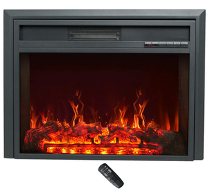 lot 12 image: C-Hopetree Wide Electric Fireplace Insert, Portable Freestanding Heater with Remote