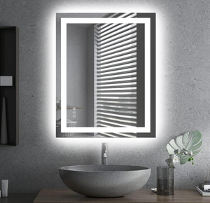 lot 22 image: Amorho LED Bathroom Mirror with Front and Backlight, Stepless Dimmable Wall Mirrors with Anti-Fog