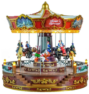 lot 26 image: Christmas Carousel Decoration, Large Size, Carousel Go Round with Music and Lights