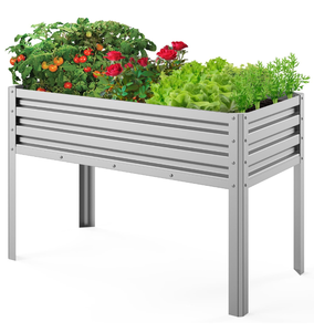 lot 30 image: Mestyl Galvanized Raised Garden Bed Outdoor for Vegetables Flowers Herb