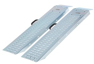 lot 105 image: 2PCS Loading Ramps - Steel Ramp Set for ATVs, Motorcycles, Mowers, Carts & More