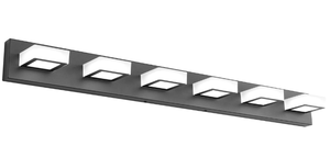 lot 107 image: Ralbay LED Modern Vanity Lights Fixtures 6 Lights Black Acrylic Modern Matte Black for Bathroom