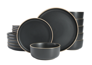 lot 117 image: 18PCS Gibson Home Zuma Stoneware Dinnerware Set