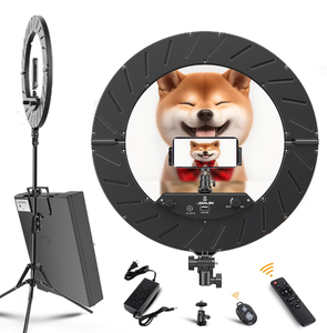lot 132 image: Ring Light Kit Outer 55W6700k Dimmable LED Light, Tripod Stand, Remote Controller