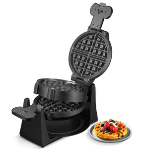 lot 159 image: FOHERE Double Belgian Waffle Maker 180° Flip, 1400W