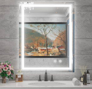 lot 210 image: LED Bathroom Mirror, Dimmable Lighted Bathroom Vanity Mirror