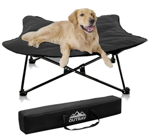 lot 217 image: Portable Elevated Dog Bed  Folding Pet Cot for Indoor, Outdoor, Traveling, Camping