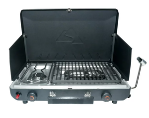 lot 447 image: Ozark Trail Propane 2-in-1 Portable 2 Burner Grill Camp Stove