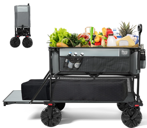 lot 459 image: TIMBER RIDGE 400L Large Capacity Folding Double Decker Wagon