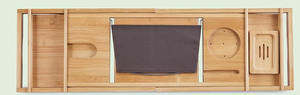 lot 467 image: Luxurious Bamboo Bathtub Tray for Tub - Expandable Bath Tray for Bathtub Accessories