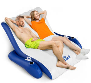 lot 471 image: Inflatable 1-2 Person Pool Recliner Lounge Float with Cup Holders