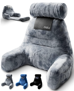 lot 473 image: Malu Extra Large Reading Pillow- Ergonomic Back Pillow for Bed Rolling Mat Neck Support