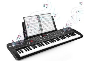 lot 317 image: 61 key Electronic Digital Piano, 61 keys piano keyboard with Built-In Speaker Microphone,Sheet Stand and Power Supply