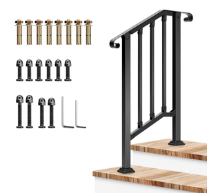 lot 327 image: VIVOSUN Outdoor Handrail, 2 Step Stair Handrail, 26 x 36