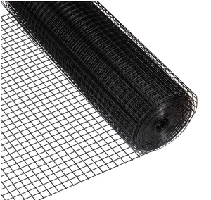 lot 334 image: Fencer Wire 16 Gauge Black Vinyl Coated Welded Wire Mesh Size 0.5 inch by 1 inch (2 ft. x 50 ft.)
