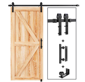lot 336 image: EaseLife 6 FT Sliding Barn Door Track and Handle Hardware Kit, Heavy Duty,Basic J Pulley,Slide Smoothly Quietly, Easy Install (6FT Track Kit for 3036 Wide Single Door)