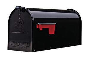 lot 337 image: Gibraltar Mailboxes Classic Medium, Steel, Post Mount Mailbox, Black