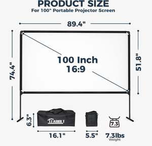 lot 254 image: LEABIOLT Projector Screen with Stand,100 Inch