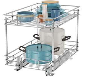 lot 255 image: ROOMTEC Pull Out Cabinet Organizer, silver