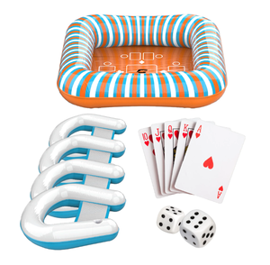 lot 256 image: Cipton Floating Inflatable Card Table Set with Seats