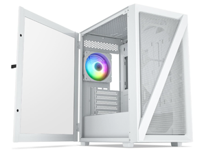 lot 264 image: Vetroo M05 Micro ATX Computer PC Case with Door Open Tempered Glass