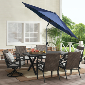 lot 293 image: Mainstays 9 Foot Round Market Umbrella Navy