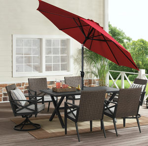 lot 294 image: Mainstays 9 Foot Round Market Umbrella Red