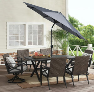 lot 295 image: Mainstays 9 Foot Round Market Umbrella baige