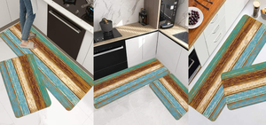 lot 519 image: 1pc Wood Grain Pattern Kitchen Rug, Polyester Anti-Slip